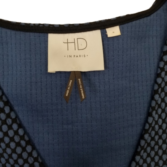 HD IN PARIS Blue Dot Faux Wrap Dress - Picture 7 of 8